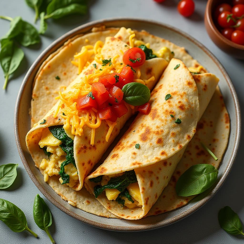 Egg and Spinach Breakfast Burrito